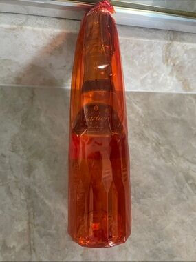 Cartier Champagne Bottle in Translucent Orange Wrap! VIP RARE VINTAGE!